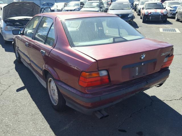 WBACB4326RFM00096 - 1994 BMW 325 I AUTO MAROON photo 3