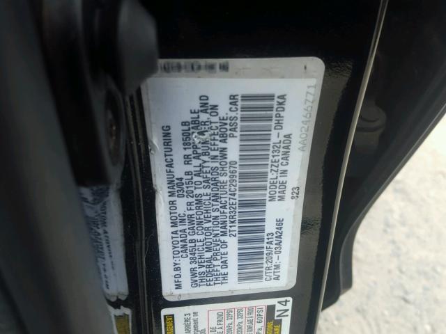 2T1KR32E74C299670 - 2004 TOYOTA MATRIX 黑色 照片 10