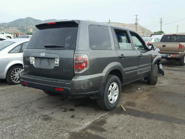 2HKYF18177H540267 - 2007 HONDA PILOT LX GRAY photo 4