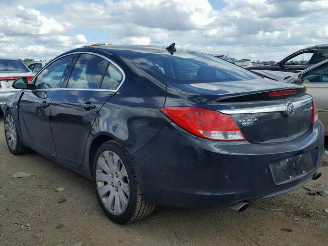 W04G15GV1B1083827 - 2011 BUICK REGAL CXL BLACK photo 3