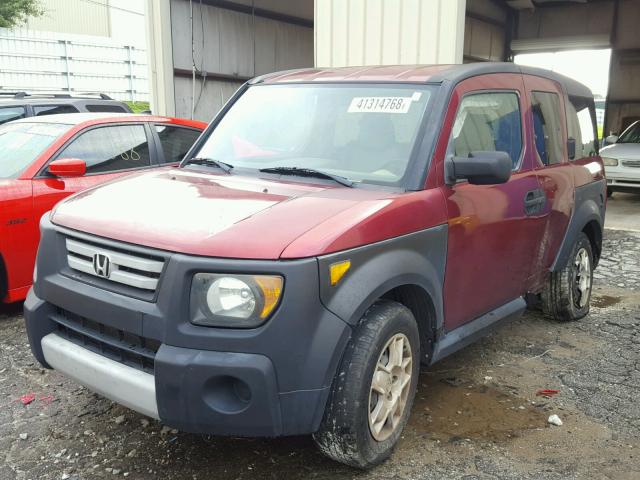 5J6YH18357L012793 - 2007 HONDA ELEMENT LX RED photo 2