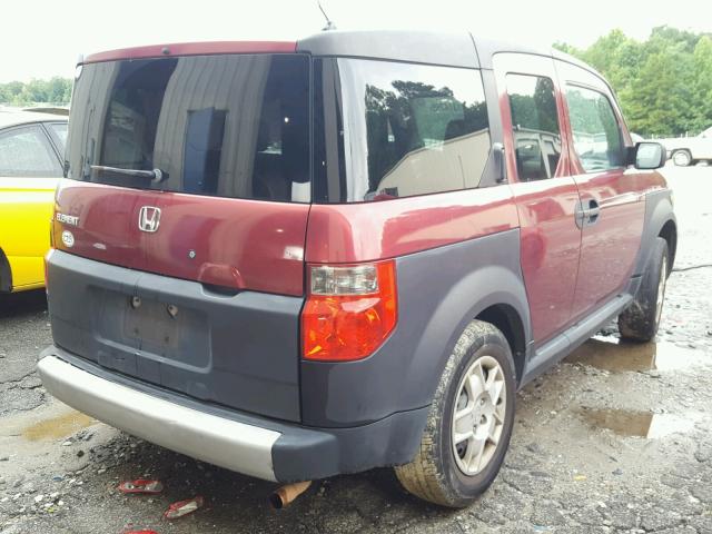 5J6YH18357L012793 - 2007 HONDA ELEMENT LX RED photo 4