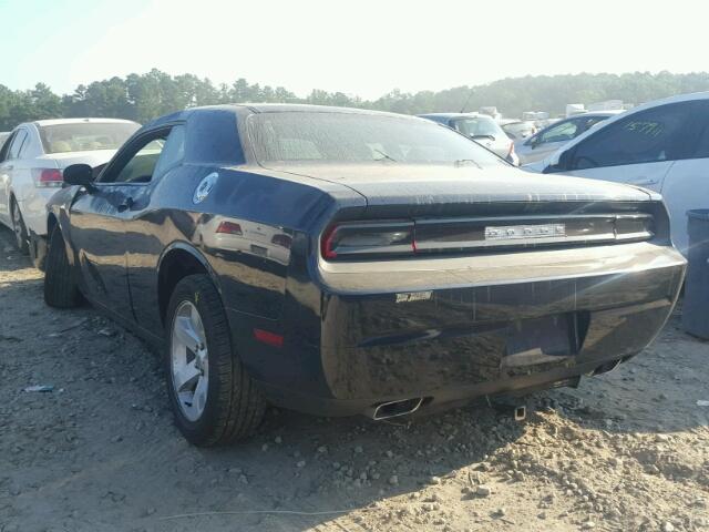 2C3CDYAG5CH259339 - 2012 DODGE CHALLENGER BLACK photo 3