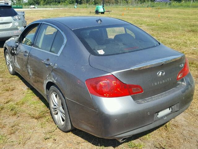 JN1CV6AP0CM623602 - 2012 INFINITI G37 BASE GRAY photo 3