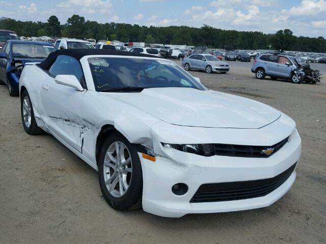 2G1FD3D34F9139396 - 2015 CHEVROLET CAMARO LT WHITE photo 1