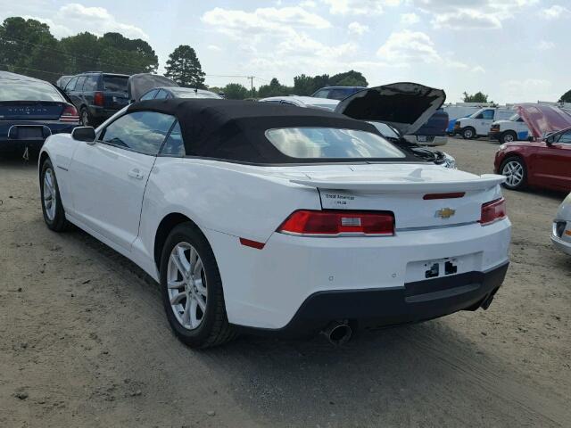 2G1FD3D34F9139396 - 2015 CHEVROLET CAMARO LT WHITE photo 3