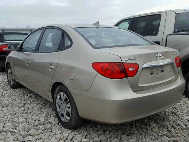 KMHDU4AD6AU979642 - 2010 HYUNDAI ELANTRA BL GOLD photo 3