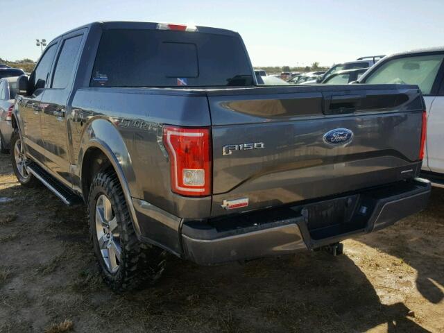 1FTEW1CF9FKD25981 - 2015 FORD F150 GRAY photo 3