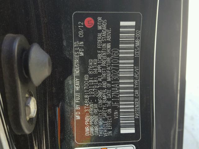 JF1ZNAA13D2710760 - 2013 TOYOTA SCION FR-S BLACK photo 10