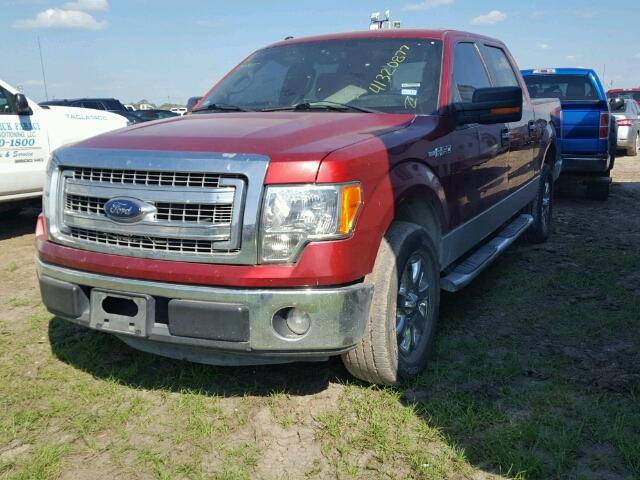 1FTFW1CF1DKE21766 - 2013 FORD F150 RED photo 2