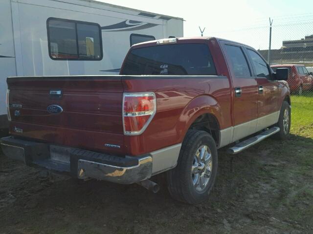 1FTFW1CF1DKE21766 - 2013 FORD F150 RED photo 4