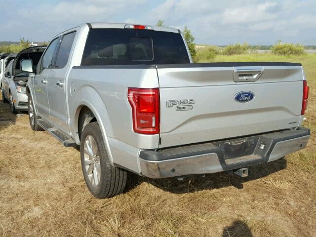 1FTEW1CF9GKF03194 - 2016 FORD F150 SUPER SILVER photo 3