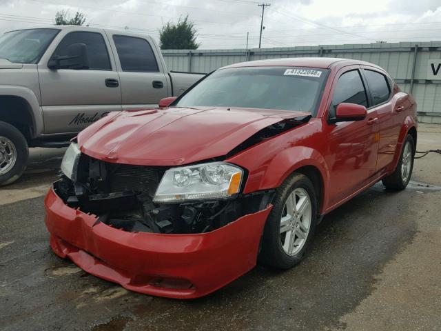 1B3BD1FB8BN536844 - 2011 DODGE AVENGER MA RED photo 2