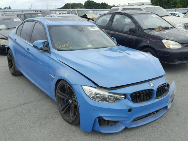 WBS3C9C52FP804437 - 2015 BMW M3 BLUE photo 1