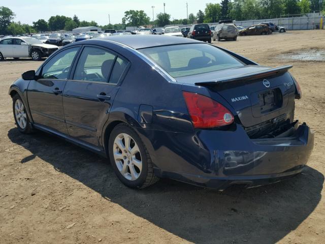 1N4BA41E27C851545 - 2007 NISSAN MAXIMA SE BLUE photo 3