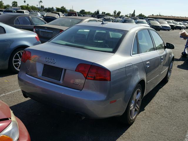 WAUAF78E26A026496 - 2006 AUDI A4 2 GRAY photo 4