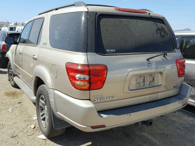 5TDZT34A44S215208 - 2004 TOYOTA SEQUOIA SR BEIGE photo 3