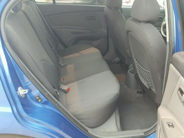 KNADE223496457794 - 2009 KIA RIO BASE BLUE photo 6