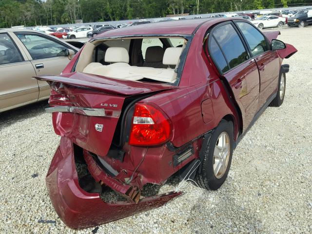 1G1ZT54855F142367 - 2005 CHEVROLET MALIBU LS Qırmızı foto 4