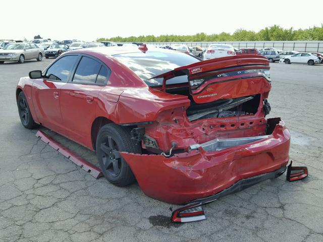 2C3CDXCT7FH777865 - 2015 DODGE CHARGER R/ RED photo 3