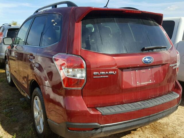 JF2SJAHC1FH836745 - 2015 SUBARU FORESTER 2 MAROON photo 3