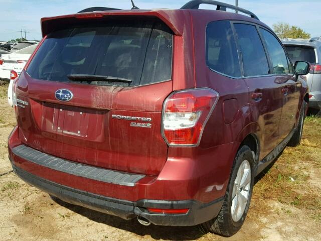 JF2SJAHC1FH836745 - 2015 SUBARU FORESTER 2 MAROON photo 4