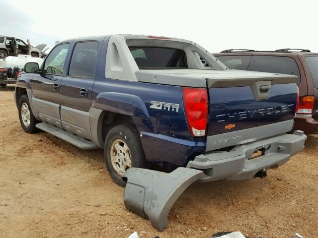 3GNEC13T42G204525 - 2002 CHEVROLET AVALANCHE BLUE photo 3