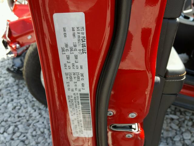 3C4NJDAB3JT146312 - 2018 JEEP COMPASS SP RED photo 10