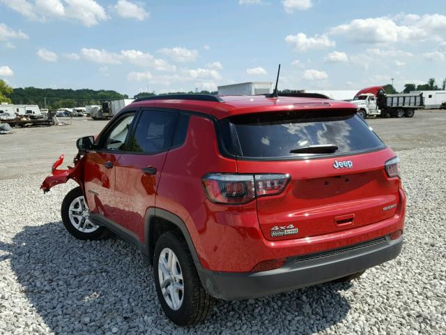 3C4NJDAB3JT146312 - 2018 JEEP COMPASS SP RED photo 3
