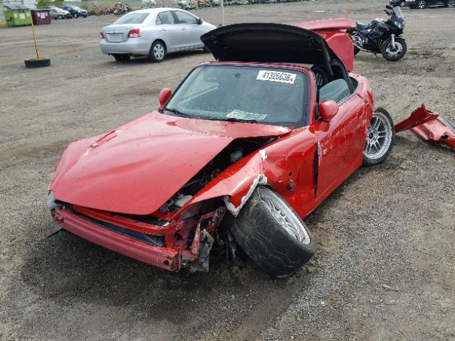 JHMAP11451T002641 - 2001 HONDA S2000 RED photo 2