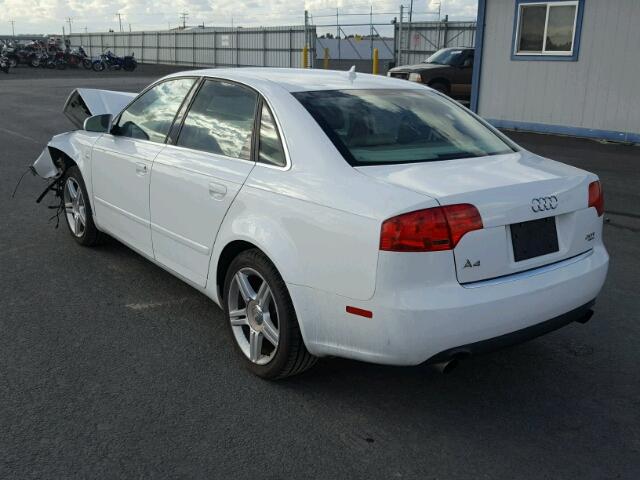 WAUDF78E57A092197 - 2007 AUDI A4 WHITE photo 3