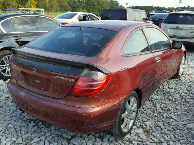 WDBRN40J43A496426 - 2003 MERCEDES-BENZ C 230K SPO BURGUNDY photo 4