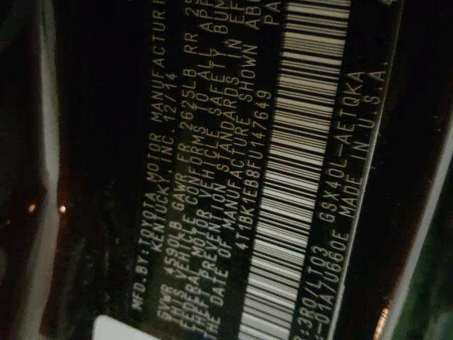 4T1BK1EB8FU147649 - 2015 TOYOTA AVALON XLE PURPLE photo 10