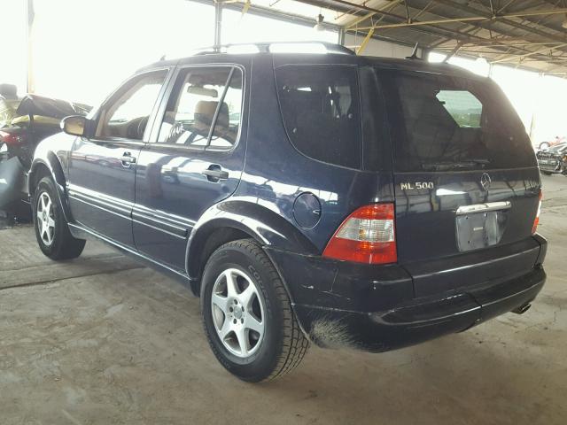 4JGAB75E63A401087 - 2003 MERCEDES-BENZ ML 500 BLUE photo 3