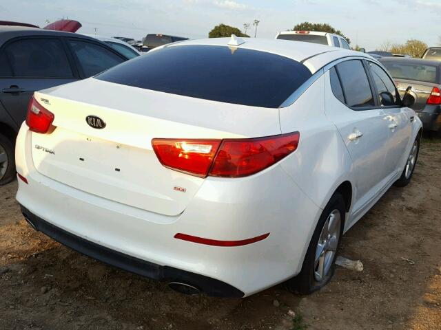 KNAGM4A73F5652724 - 2015 KIA OPTIMA LX WHITE photo 4