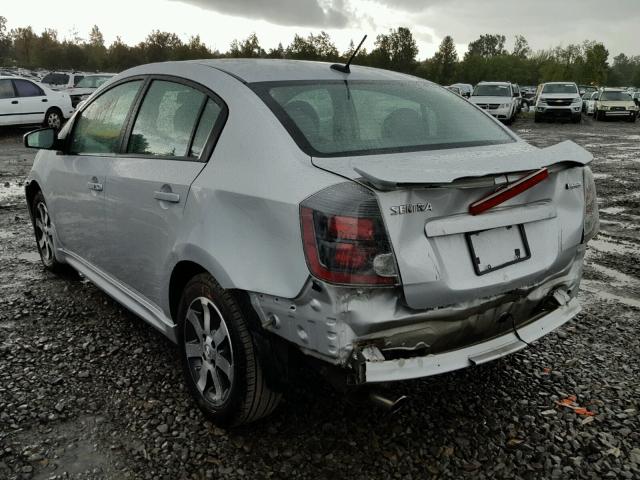 3N1AB6AP0CL769153 - 2012 NISSAN SENTRA 2.0 SILVER photo 3