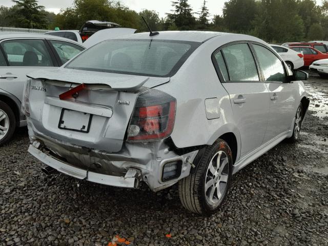 3N1AB6AP0CL769153 - 2012 NISSAN SENTRA 2.0 SILVER photo 4