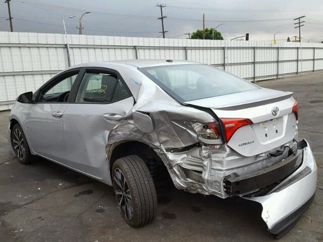 5YFBURHE6HP646985 - 2017 TOYOTA COROLLA L SILVER photo 3