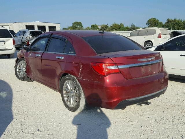 1C3BC2FG4BN575695 - 2011 CHRYSLER 200 LIMITE RED photo 3