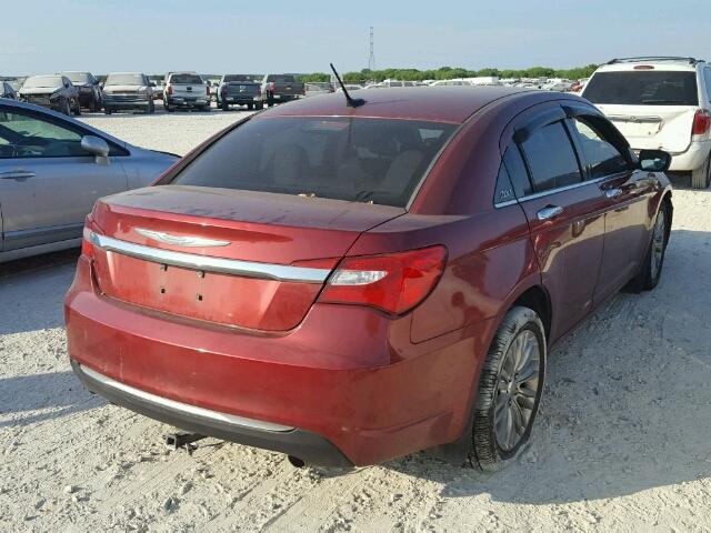 1C3BC2FG4BN575695 - 2011 CHRYSLER 200 LIMITE RED photo 4