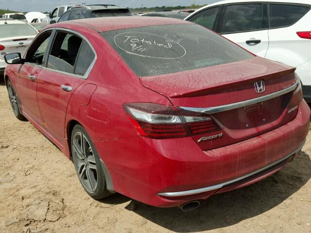 1HGCR2F52HA138454 - 2017 HONDA ACCORD SPO RED photo 3