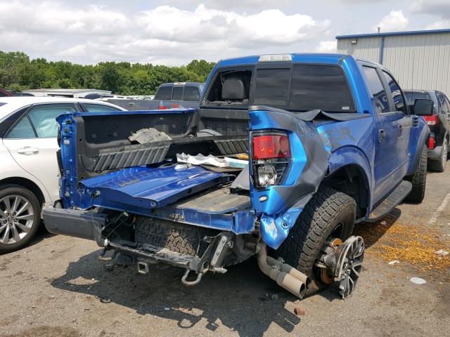 1FTFW1R64DFD48215 - 2013 FORD F150 SVT R BLUE photo 4