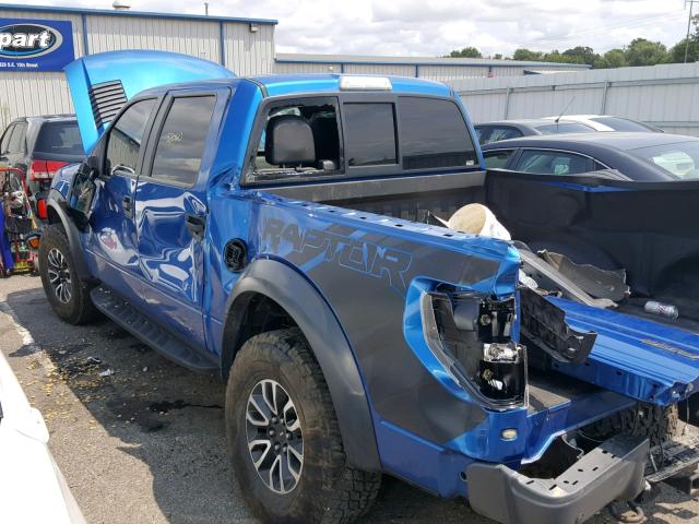 1FTFW1R64DFD48215 - 2013 FORD F150 SVT R BLUE photo 9