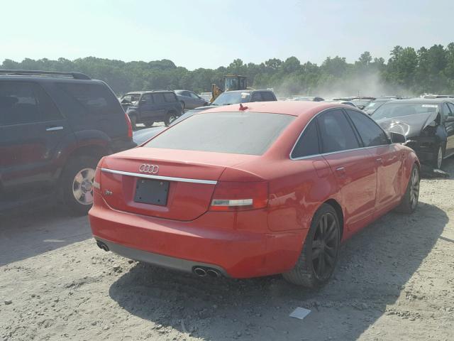 WAUGN74F37N027467 - 2007 AUDI S6 QUATTRO RED photo 4