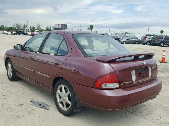 3N1BB51D31L127320 - 2001 NISSAN SENTRA SE RED photo 3