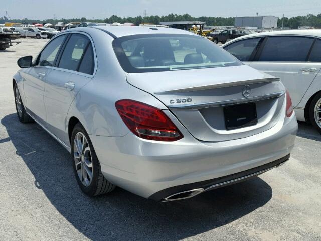 55SWF4JB9GU145435 - 2016 MERCEDES-BENZ C 300 SILVER photo 3