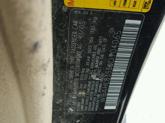 WBAHL83536DT04065 - 2006 BMW 750 I BLUE photo 10