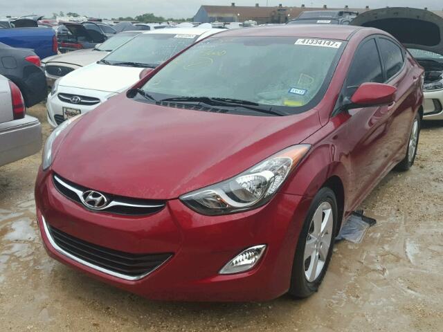 5NPDH4AE1DH439163 - 2013 HYUNDAI ELANTRA BURGUNDY photo 2