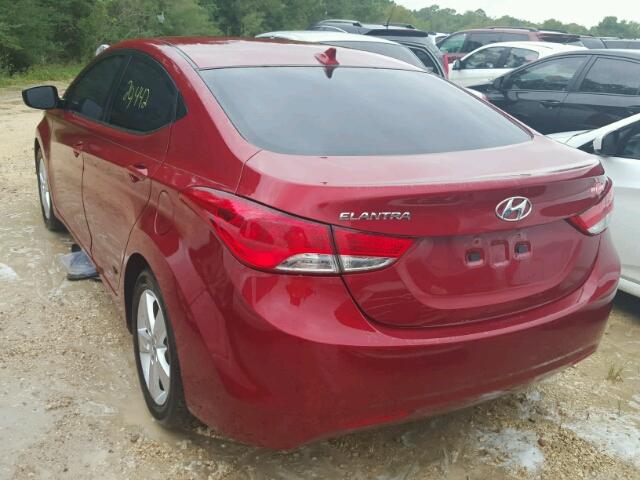 5NPDH4AE1DH439163 - 2013 HYUNDAI ELANTRA BURGUNDY photo 3