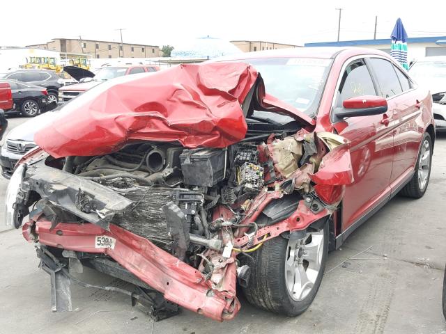 1FAHP2EW8AG153828 - 2010 FORD TAURUS SEL RED photo 2